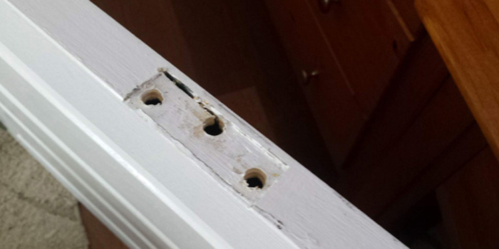 wooden door screw hole repair in Bayview Village